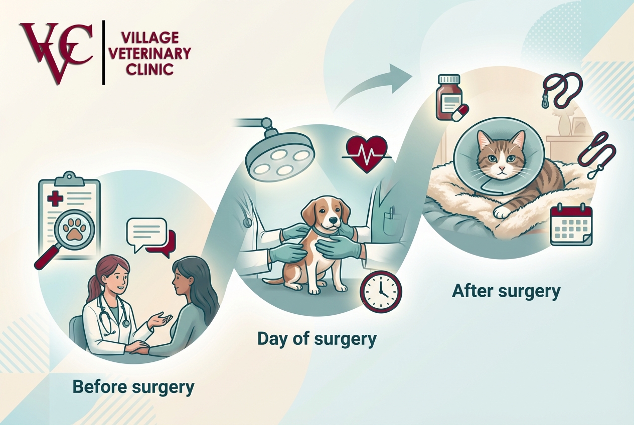 Post-operative recovery and follow-up care for pets