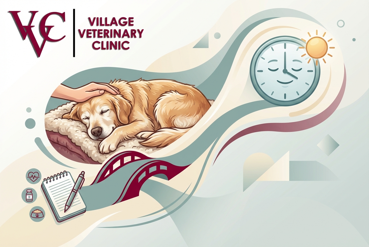 Veterinarian discussing pet hospice care and quality of life with a family